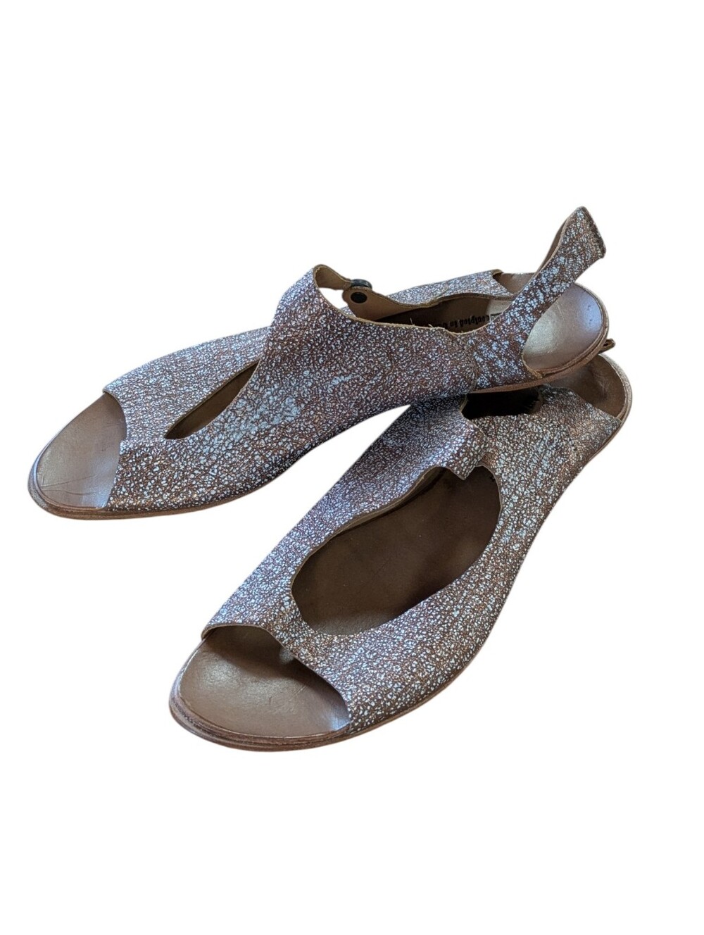 CYDWOQ Vintage Bronze Flat Slingback Sandals Size 41 - Picture 2 of 13